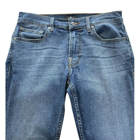 7 For All Mankind Slimmy Slim Straight Medium Wash Denim Jeans  Women’s Sz 30 - Picture 4 of 11